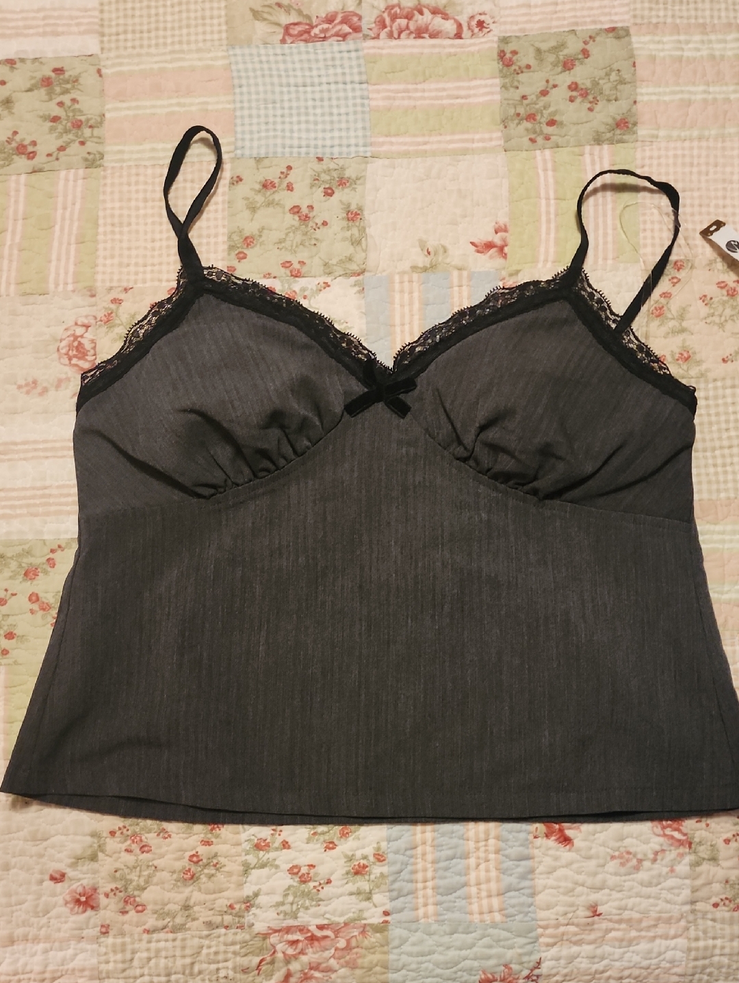 No Boundaries Dark Gray Herringbone Skirt Waistband